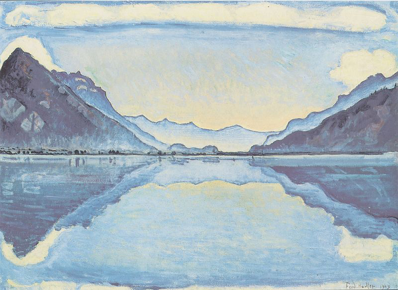 Ferdinand Hodler Thunersee mit symmetrischer Spiegelung